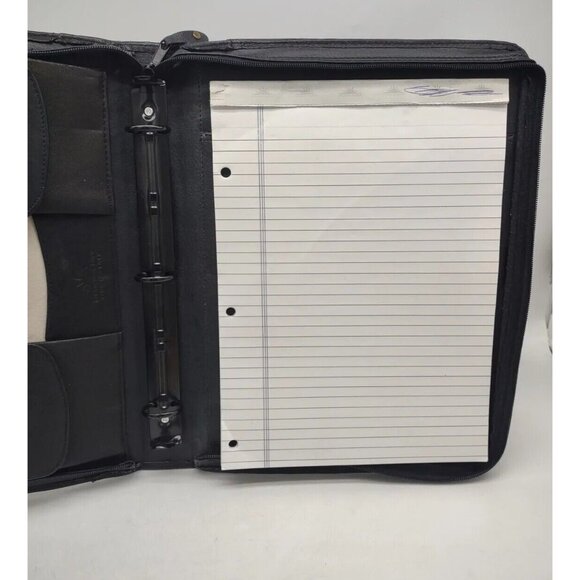 DESIGN A DAY Leather Planner 3 Ring Classic Black Napa Leather *SEE PHOTOS - Picture 5 of 14